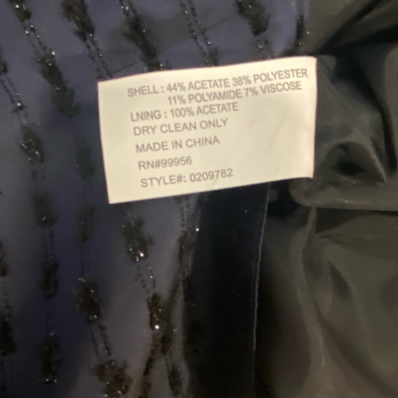 Shoshanna Dress Women's Navy Blue Dot Sleeveless Sparkly Metallic Dots Size 4 - Picture 6 of 8